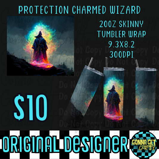 Protection Charmed Wizard Tumbler Wrap PNG