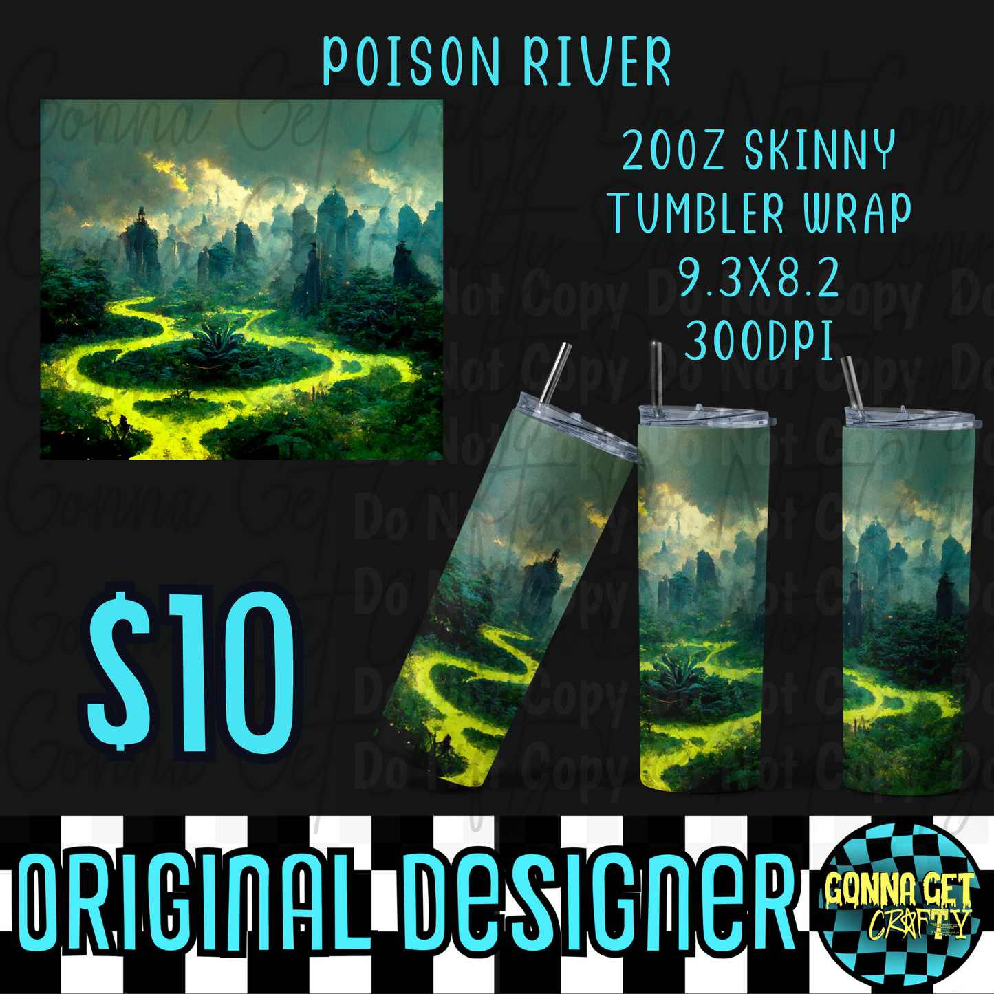 Poison River Tumbler Wrap PNG