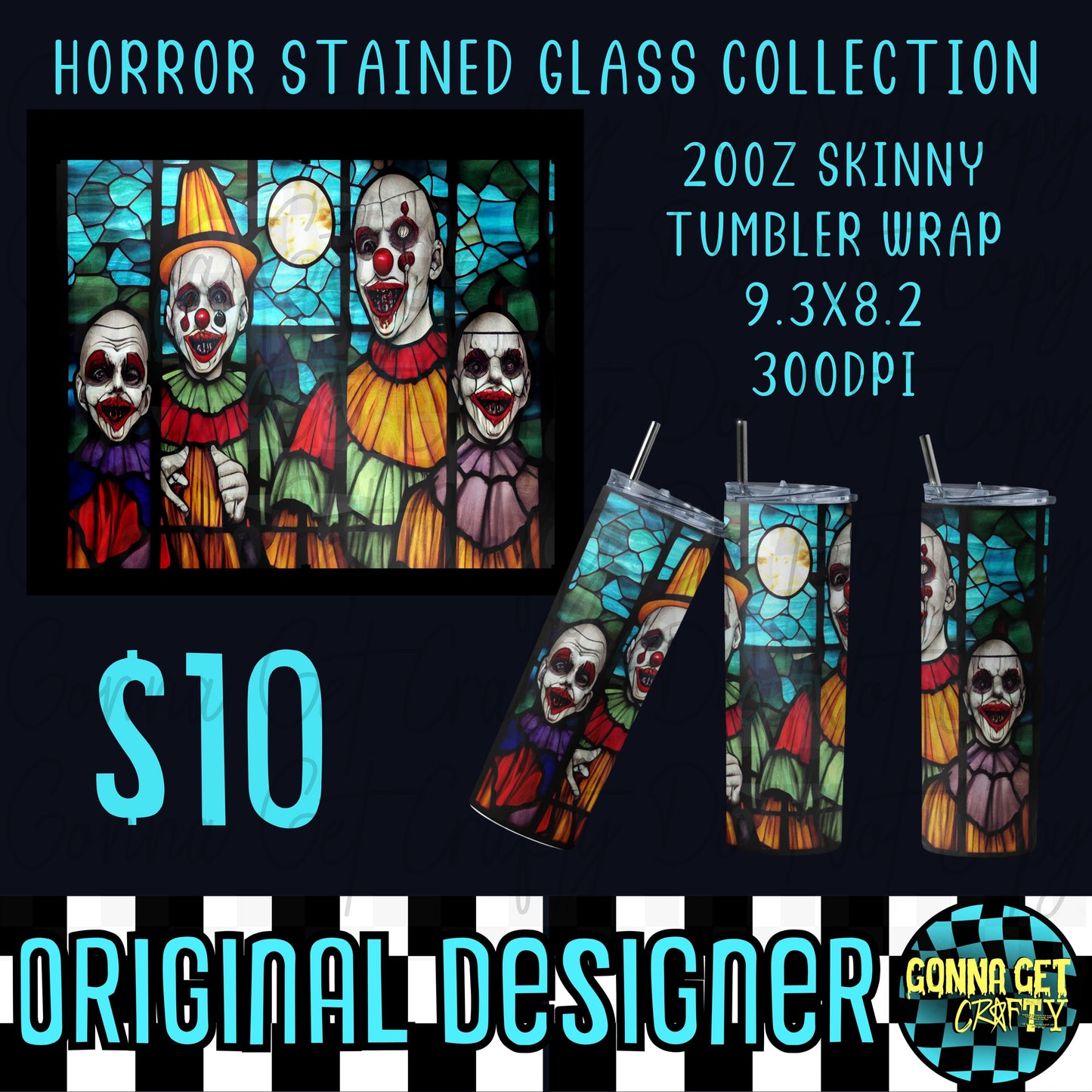 Horror Stained Glass Collection Tumbler Wrap