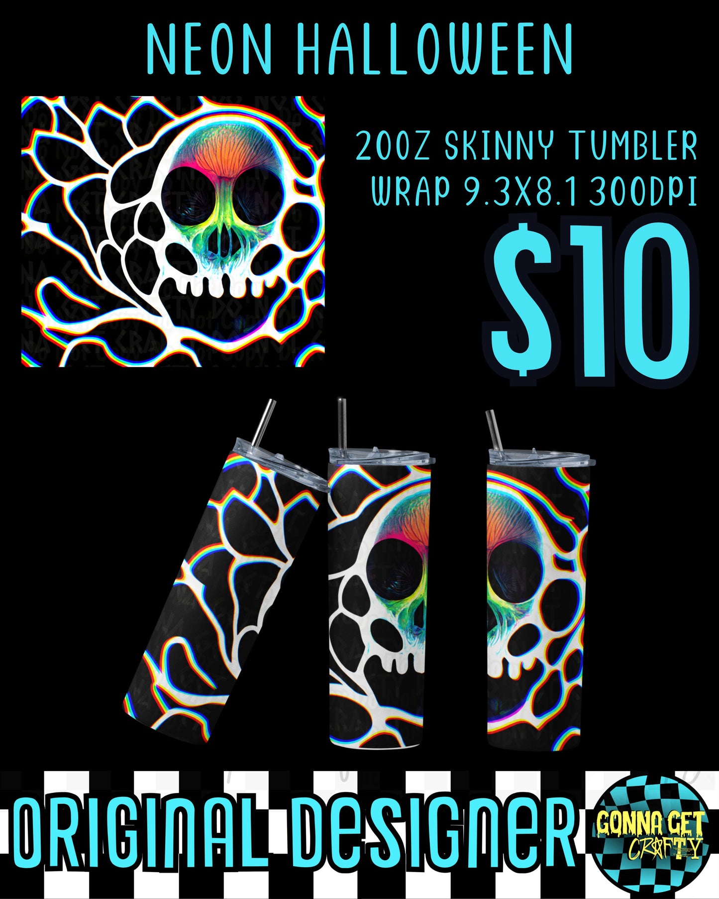 Neon Skull Neon Halloween Tumbler Collection