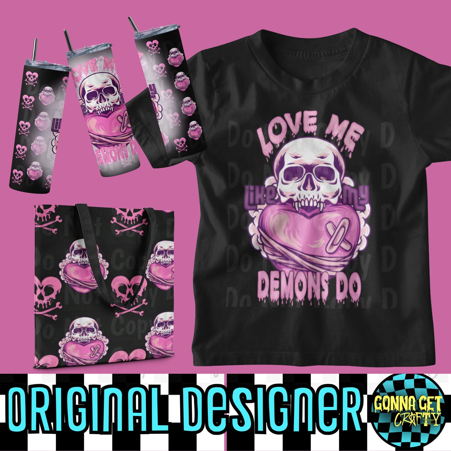 Love Me Like My Demons Do 20oz Tumbler Wrap PNG