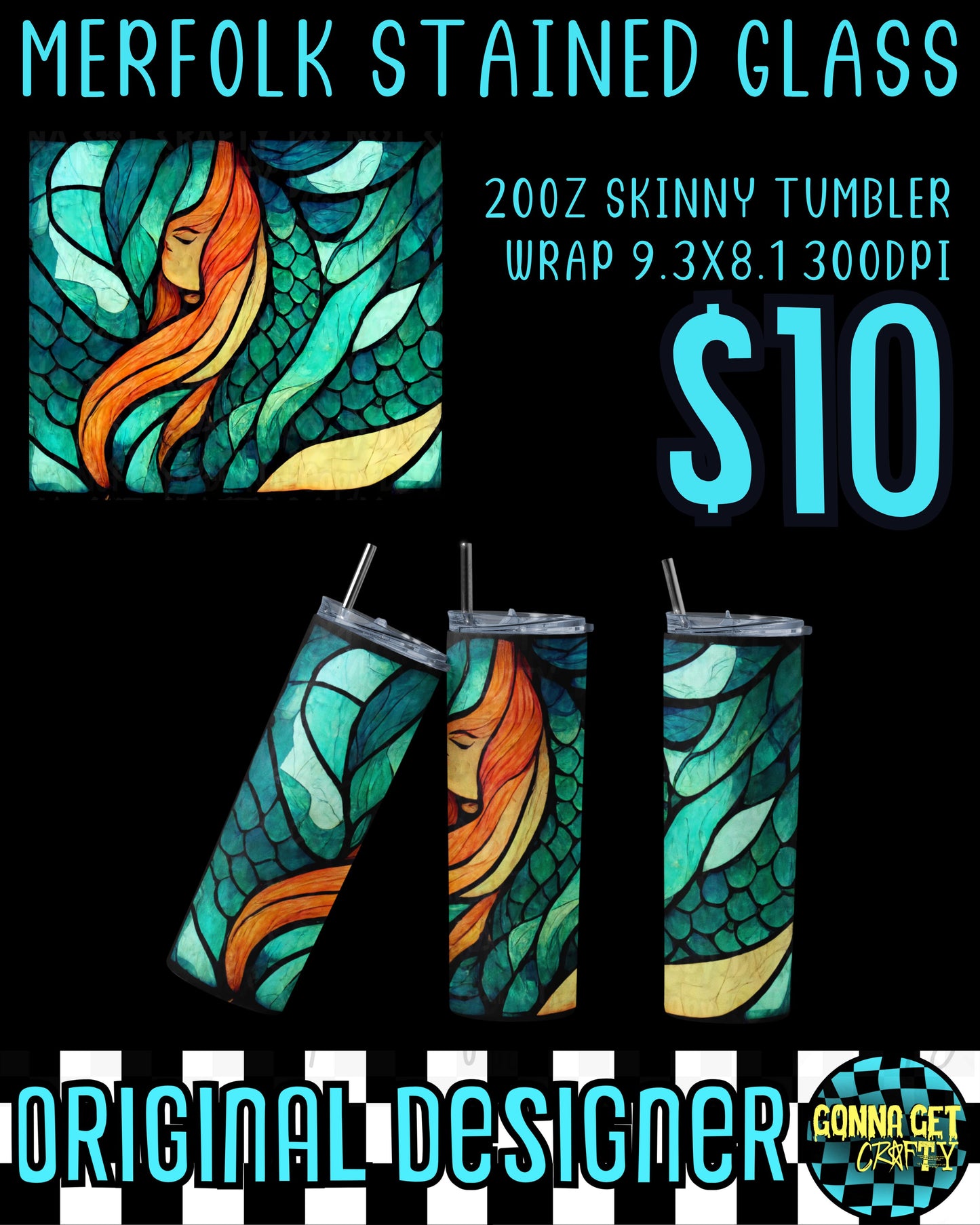 Merfolk Stained Glass Tumbler Bundle