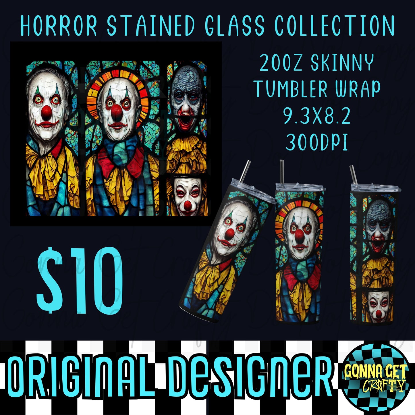 Horror Stained Glass Collection Tumbler Wrap