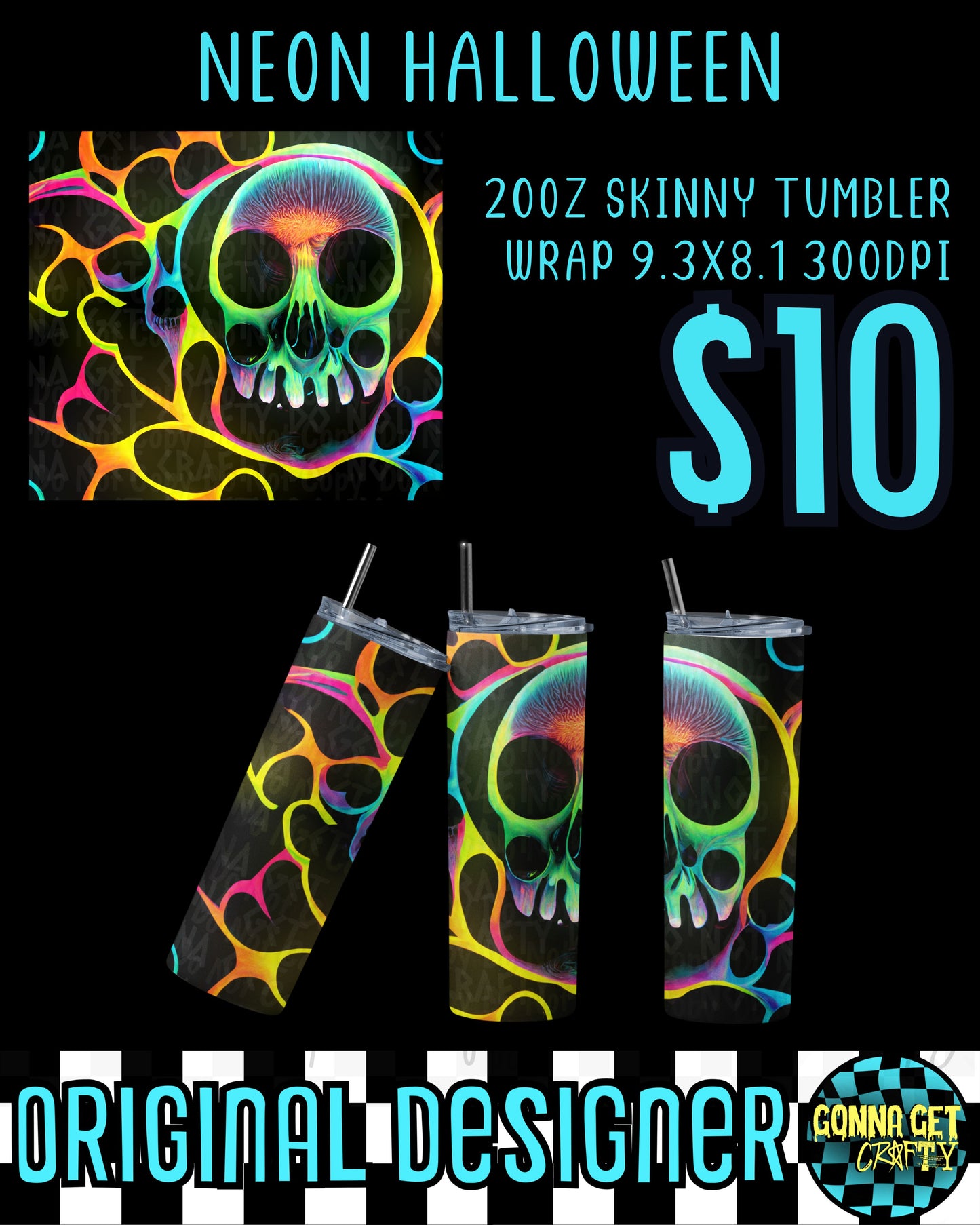 Neon Skull Neon Halloween Tumbler Collection