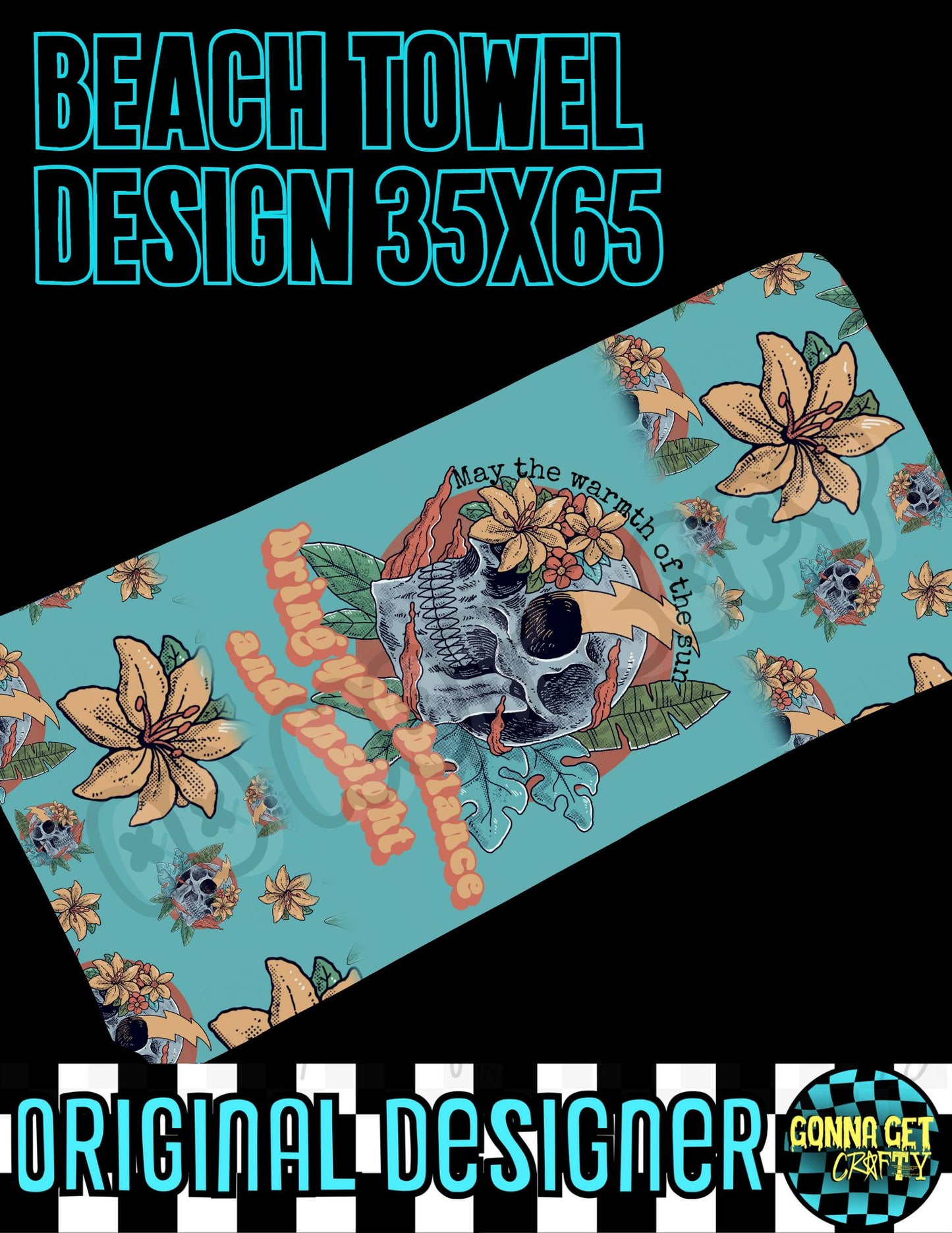 Balance and Insight Beach Towel Design 35x65