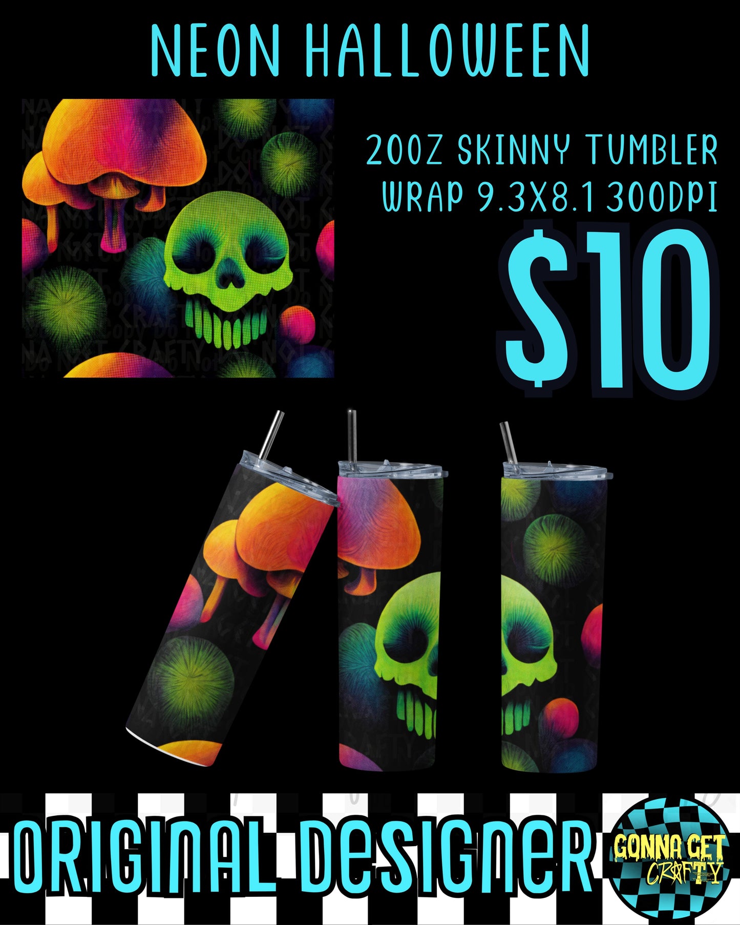 Neon Skull Neon Halloween Tumbler Collection