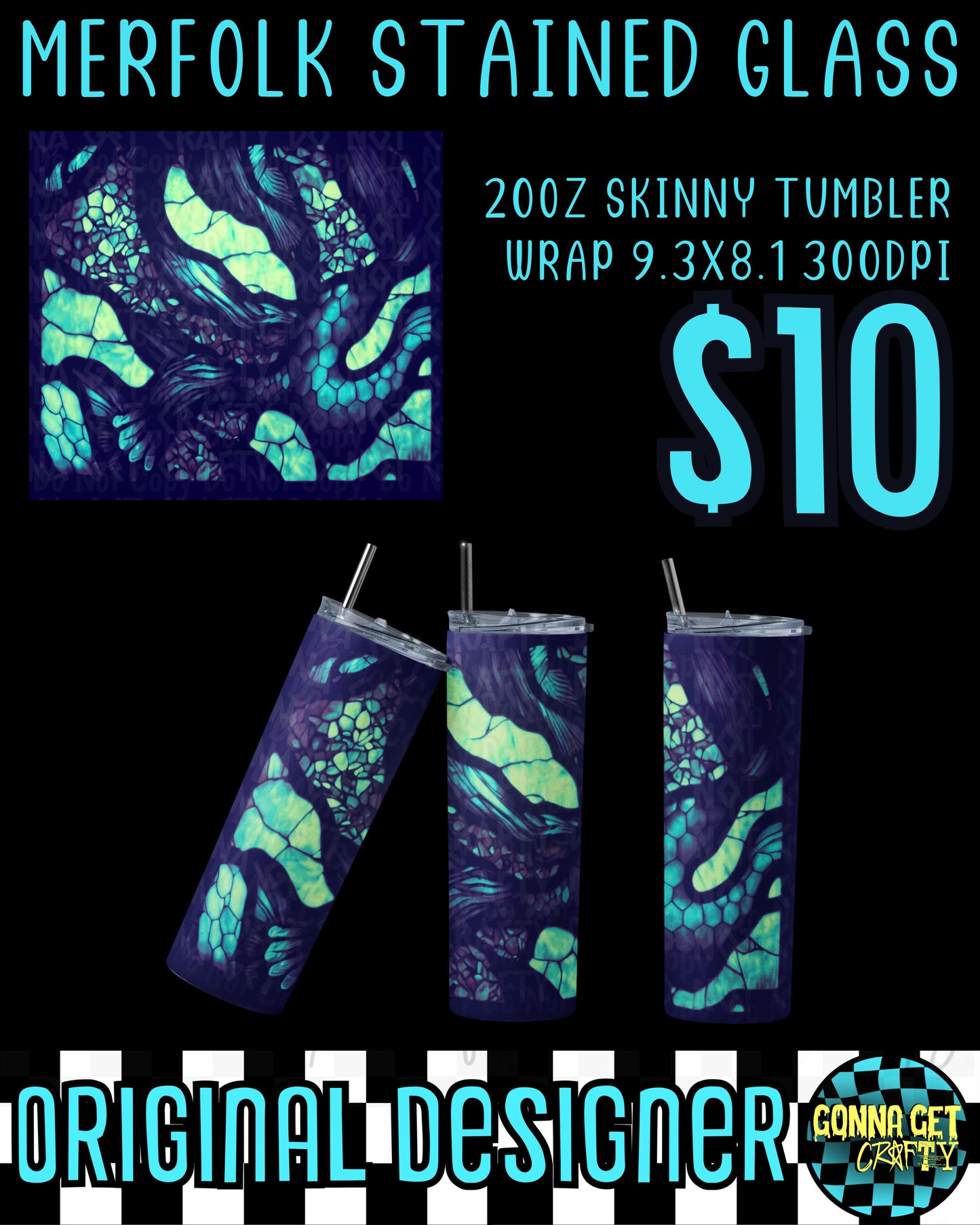 Merfolk Stained Glass Tumbler Bundle