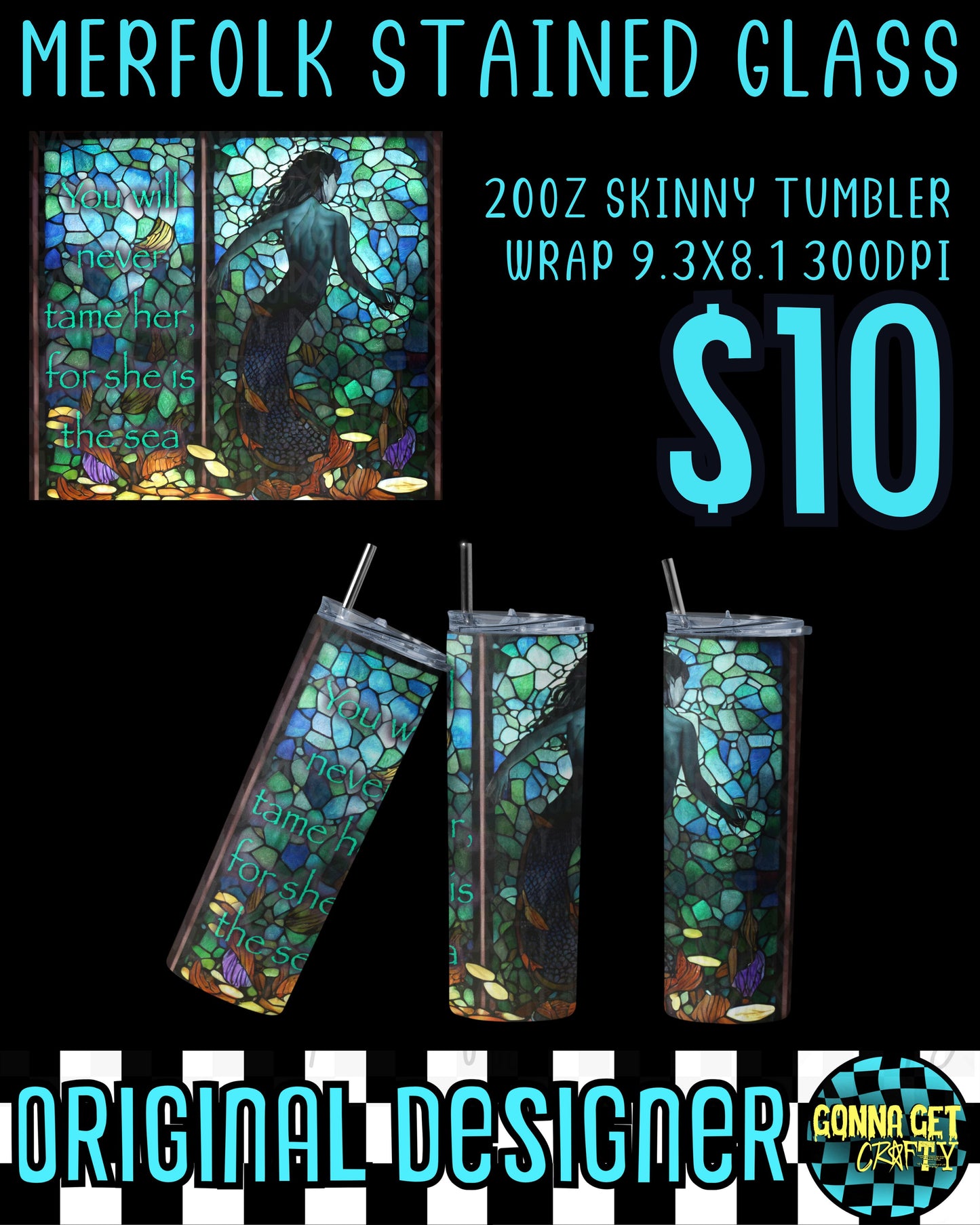 Merfolk Stained Glass Tumbler Bundle