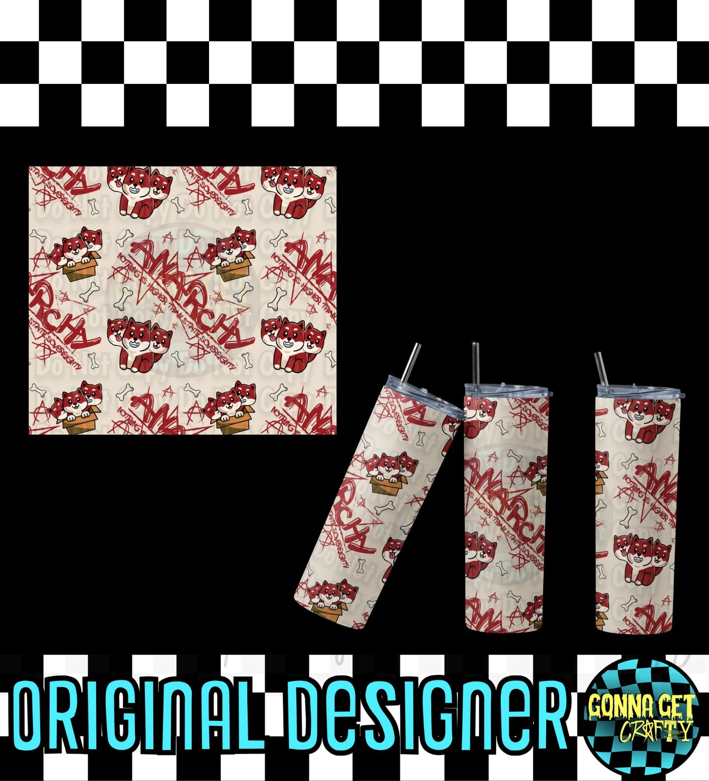 Kawaii Cerberus Anarchy Tumbler Wrap