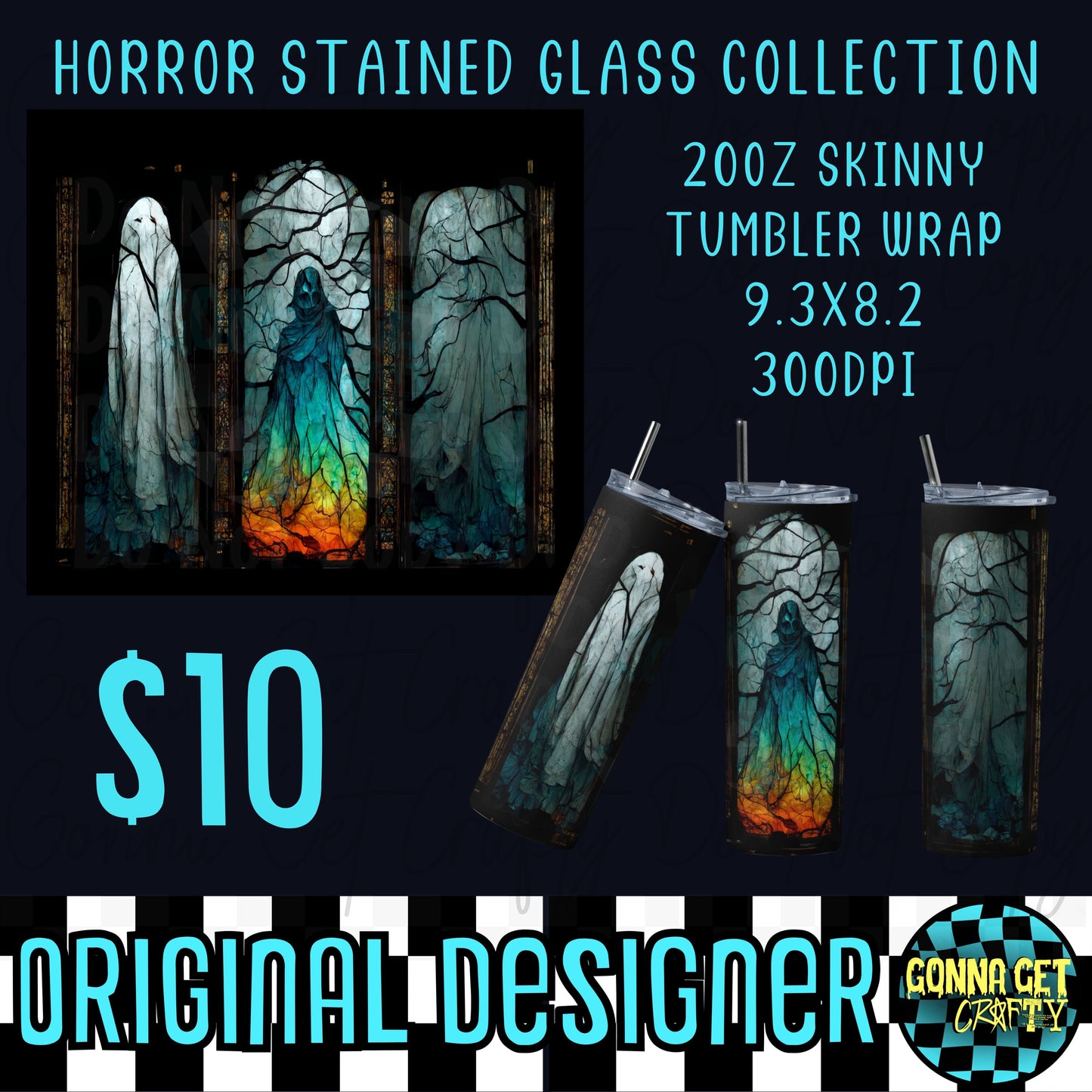 Horror Stained Glass Collection Tumbler Wrap Bundle