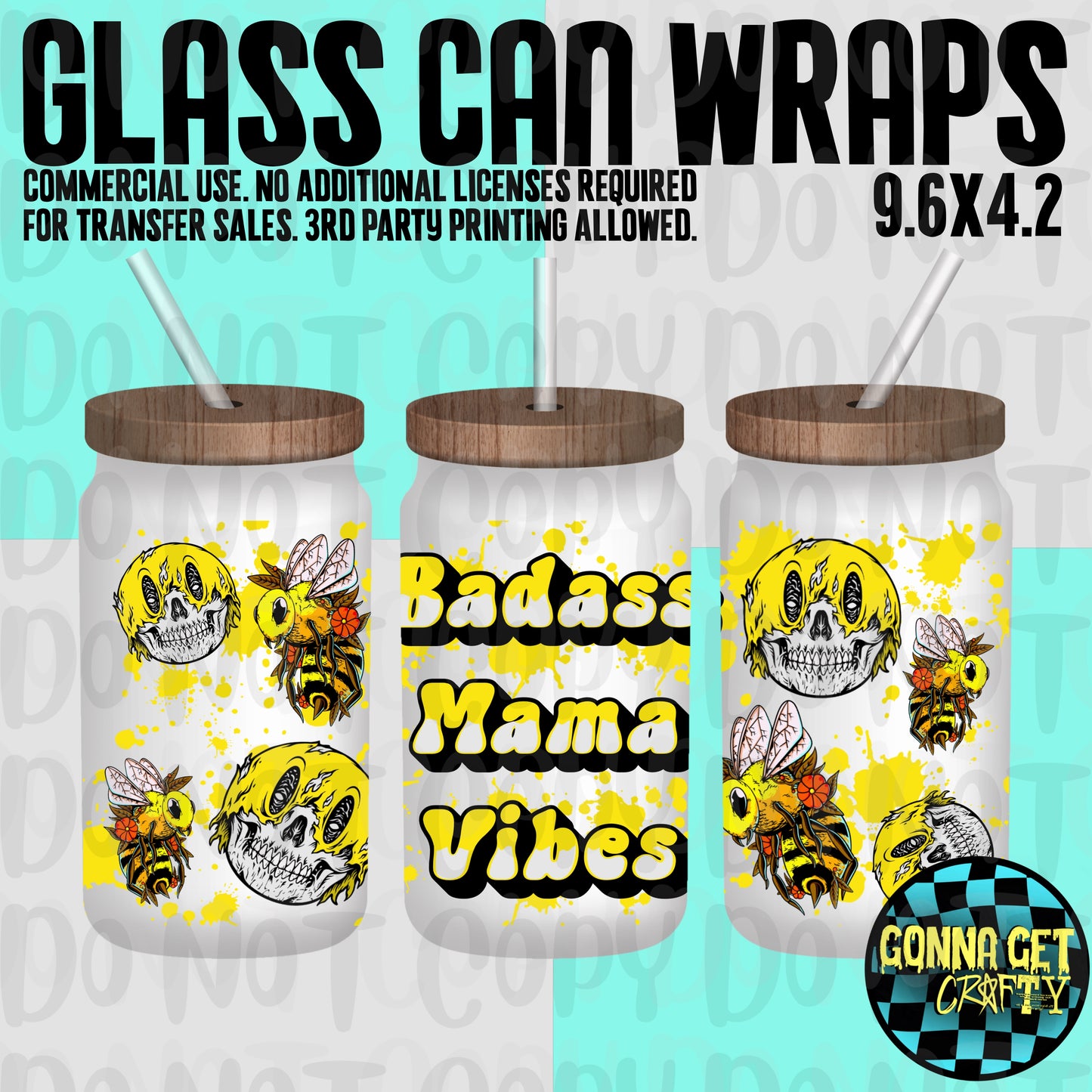 Badass Mama Vibes Glass Can Wrap