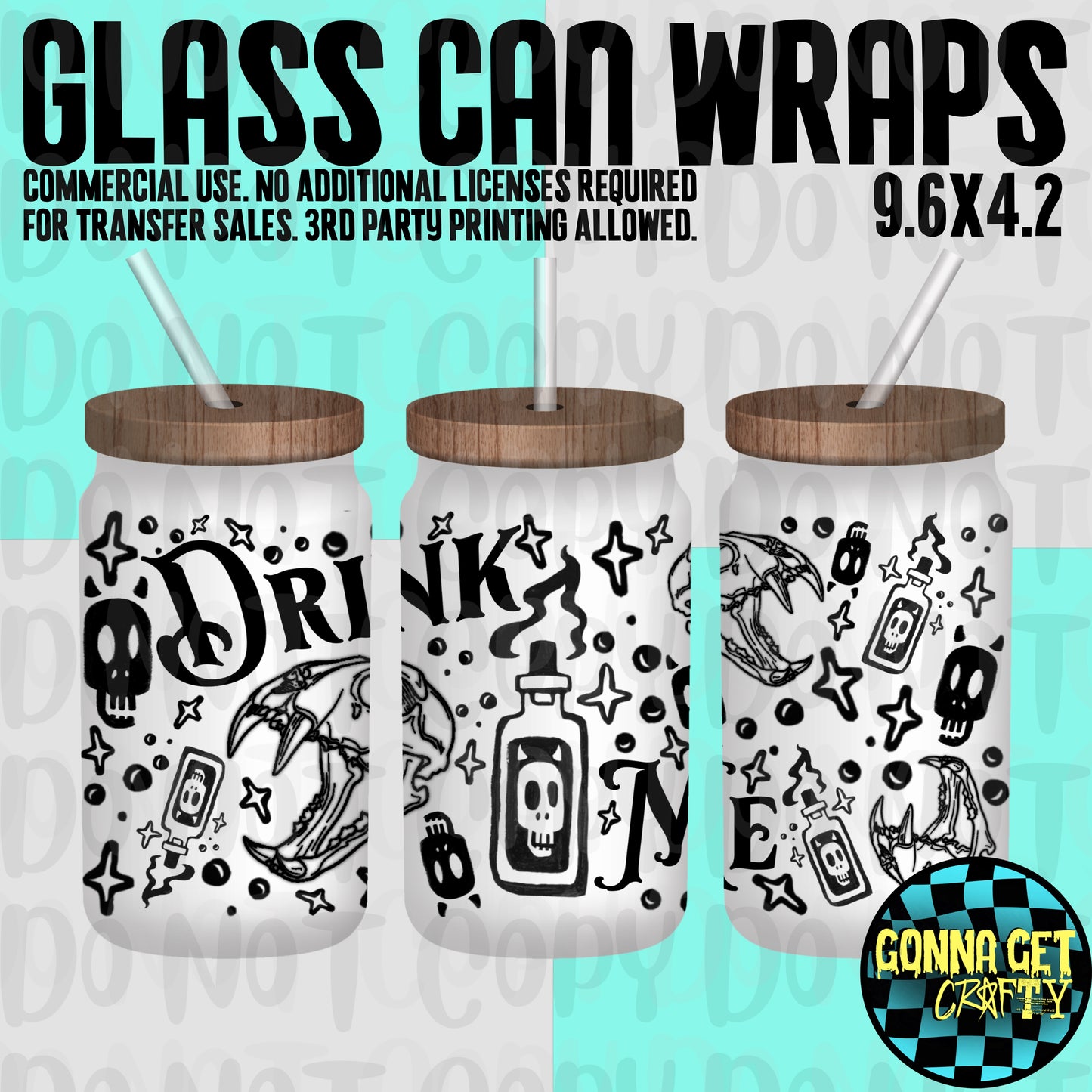 Drink Me Glass Can Wrap