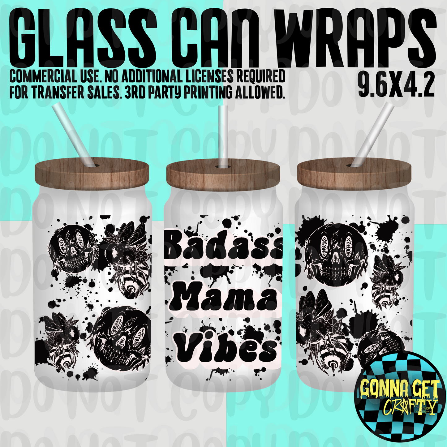 Badass Mama Vibes Glass Can Wrap