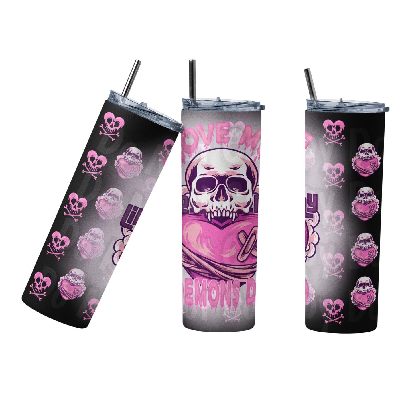 Love Me Like My Demons Do 20oz Tumbler Wrap PNG